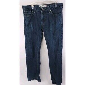 Levis 514 Jeans Mens 36x34 Slim Straight Dark Blue Denim Pants Pockets